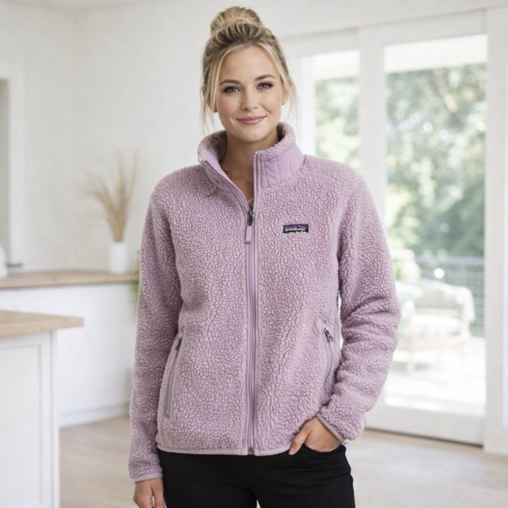 Patagonia Retro-X Jacket Women's S Pale Blossom Fleece Full Zip Deep Pile